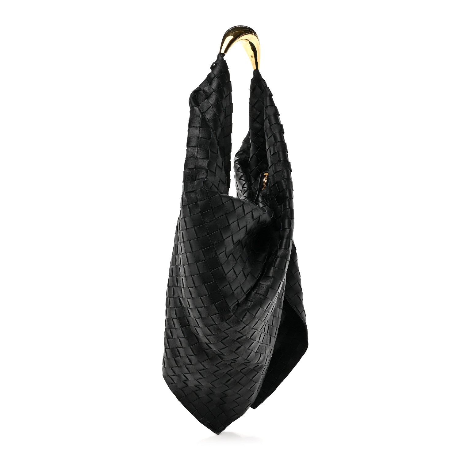 Bottega Veneta Nappa Intrecciato Foulard Hobo Bag Black 1 of 15