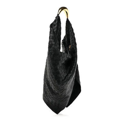Bottega Veneta Nappa Intrecciato Foulard Hobo Bag Black 1 of 15