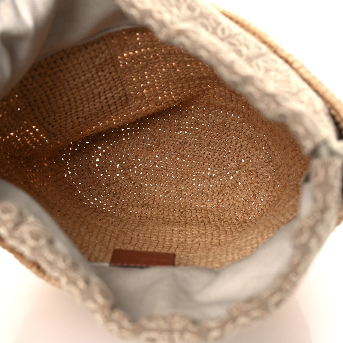 Calfskin Raffia Anagram Paulas Ibiza Pochette Bag Natural Tan