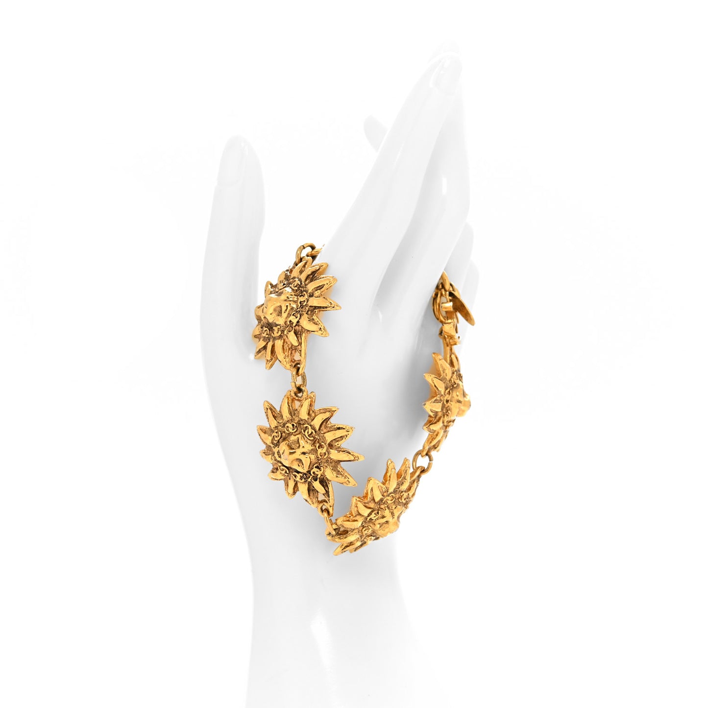 Leo Lion Sun Medallion Bracelet Gold