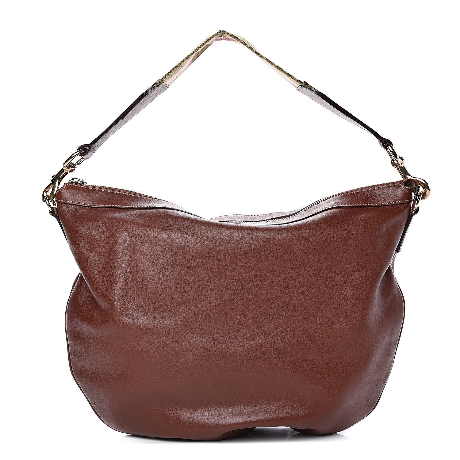 Gucci Calfskin Web Strap Hobo Brown 1 of 11