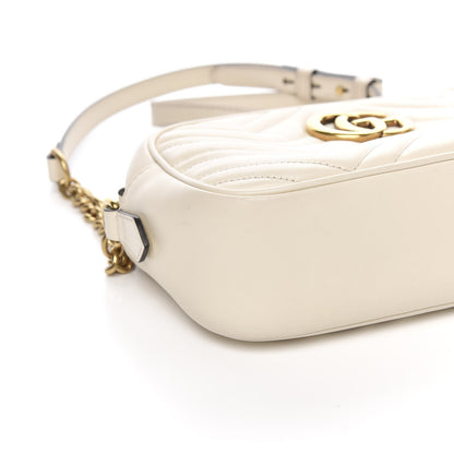 Gucci Calfskin Matelasse Small GG Marmont Chain Shoulder Bag White 7 of 10