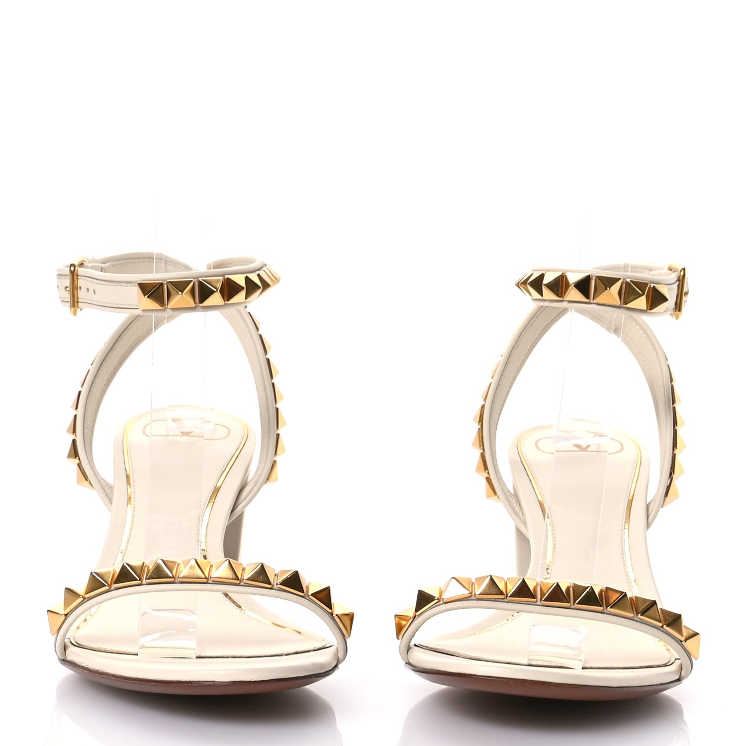 Valentino Garavani Calfskin Rockstud No Limit 60mm Sandals 41 White 3 of 7