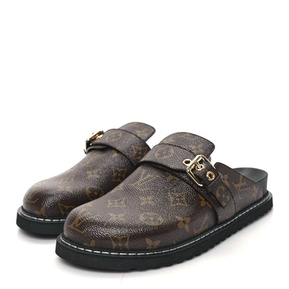 Louis Vuitton Patent Monogram Womens Cosy Flat Comfort Clog Mules 39 Brown 3 of 8