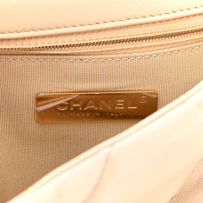 Chanel Shiny Goatskin Quilted Medium Chanel 19 Flap Beige 6 of 9