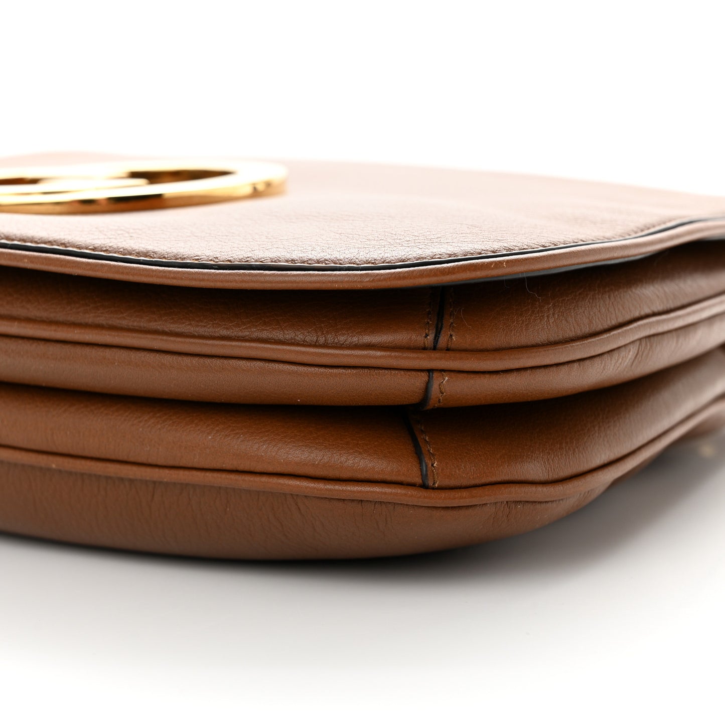 Roxy Calfskin Web Medium Blondie Shoulder Flap Bag Cuir