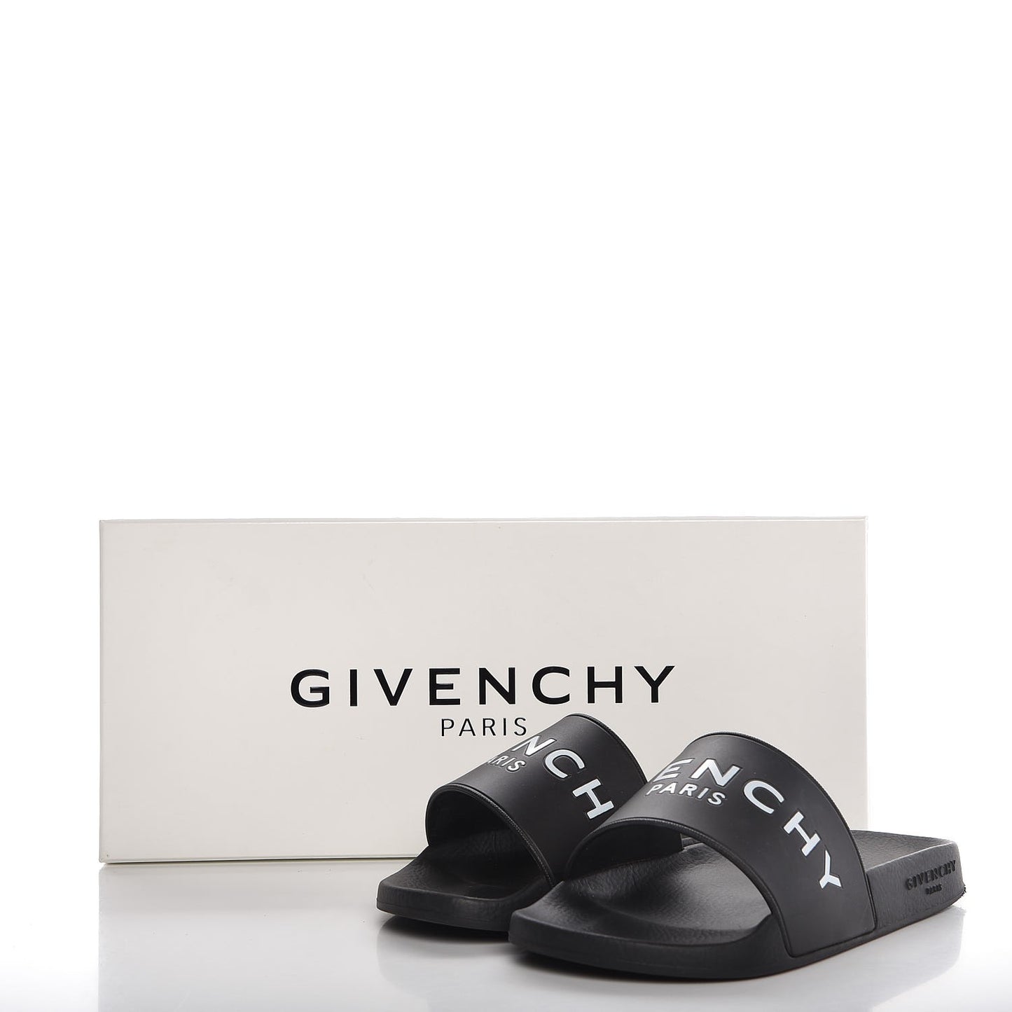 Rubber Logo Pool Slide Sandals 35 Black