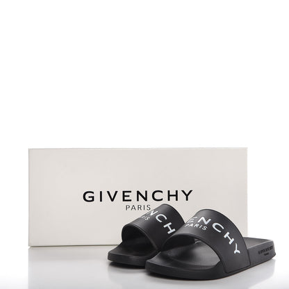 Givenchy Rubber Logo Pool Slide Sandals 35 Black 11 of 11