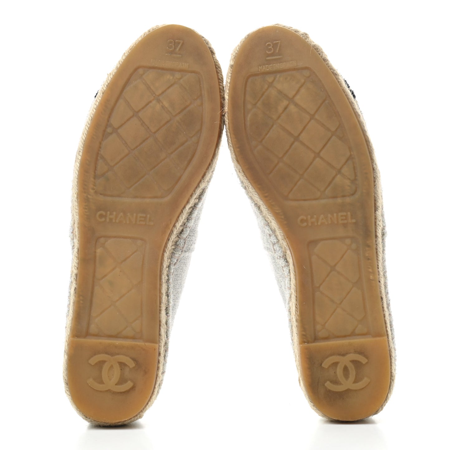 Terry Cloth CC Espadrilles 37 Silver Black