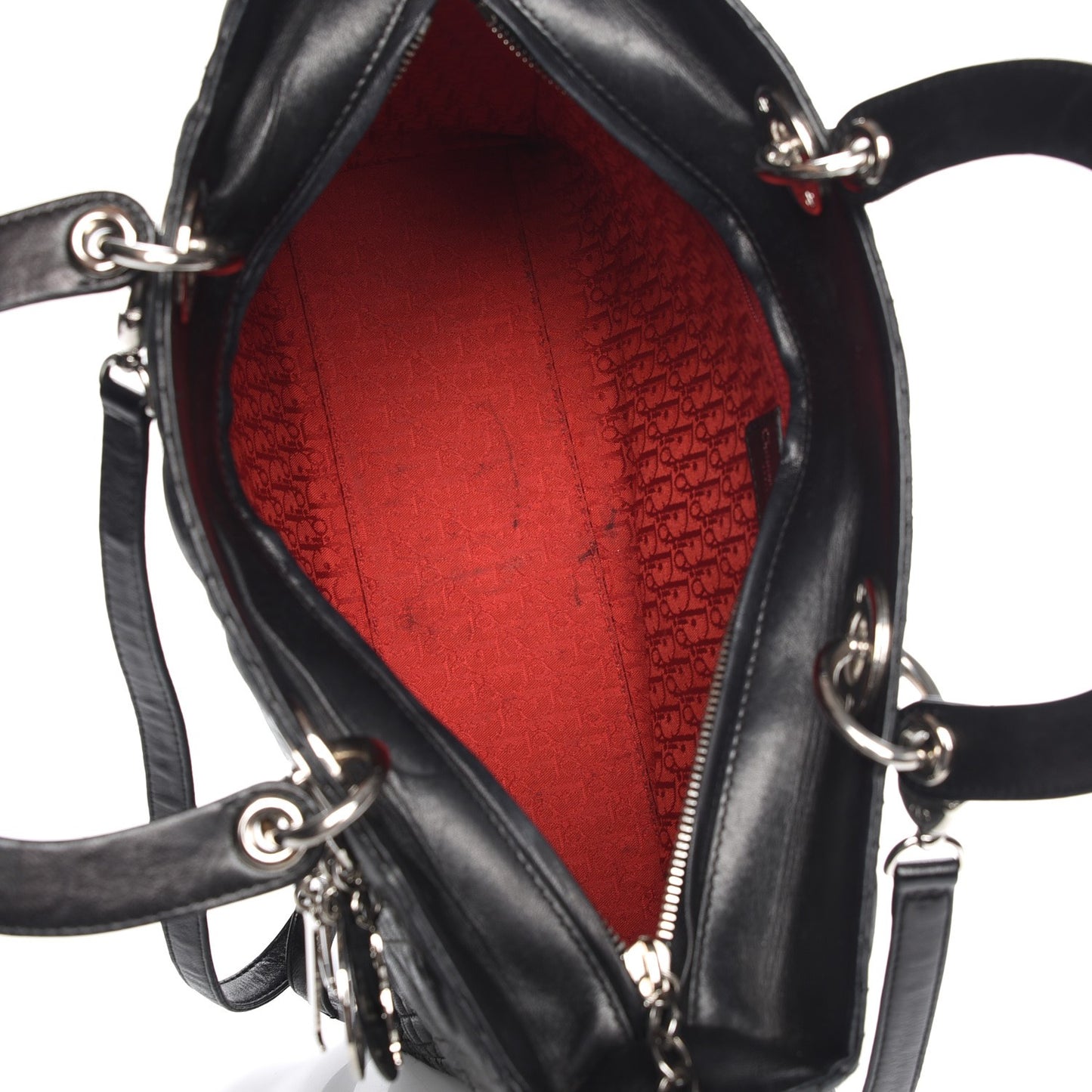 Lambskin Cannage Large Lady Dior Black