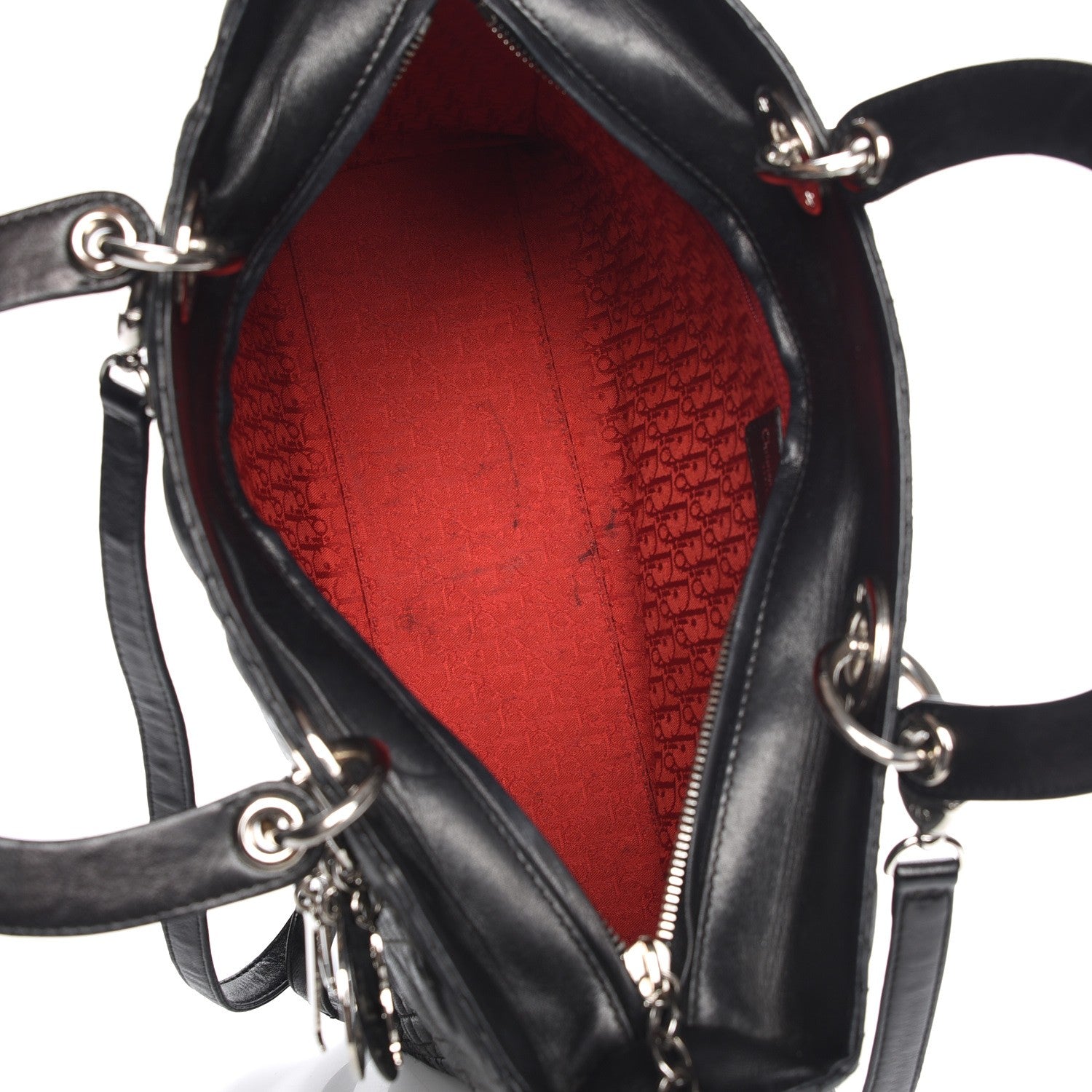 Christian Dior Lambskin Cannage Large Lady Dior Black 6 of 9