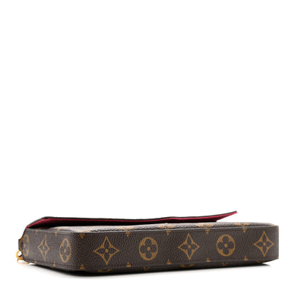 Louis Vuitton Monogram Pochette Felicie Chain Wallet Fuchsia 5 of 13