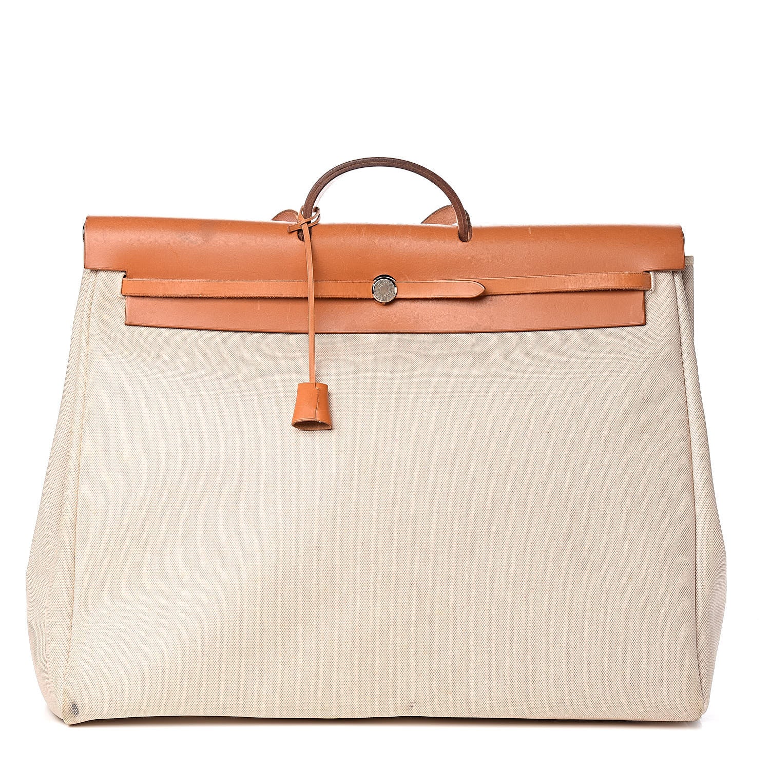 Hermes Toile Vache Calfskin Herbag Cabin Natural 1 of 20