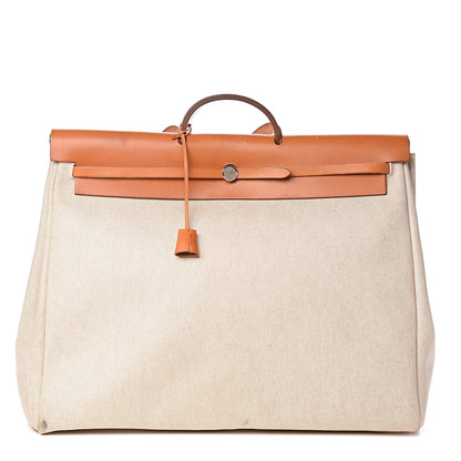 Hermes Toile Vache Calfskin Herbag Cabin Natural 1 of 20