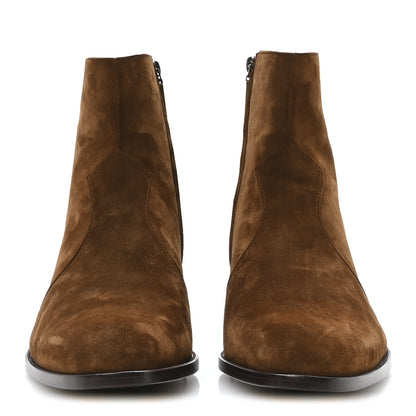 Saint Laurent Suede Calfskin Mens Wyatt 40 Zip Boots 45 Land 3 of 8
