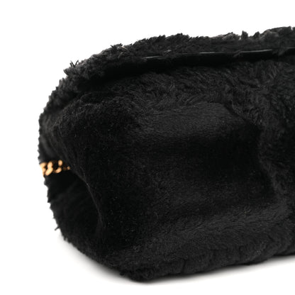 Versace Faux Fur Quilted Virtus Shoulder Bag Black 7 of 8