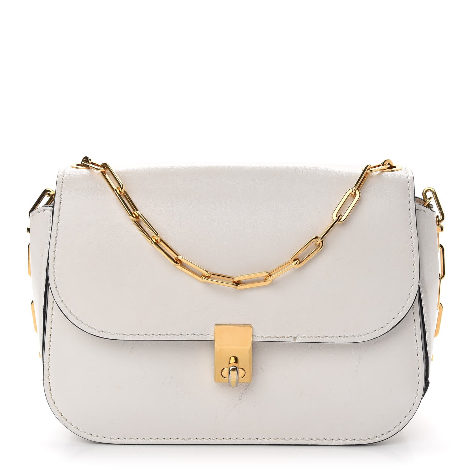 Valentino Garavani Vitello Chain Flap Bag White 1 of 12