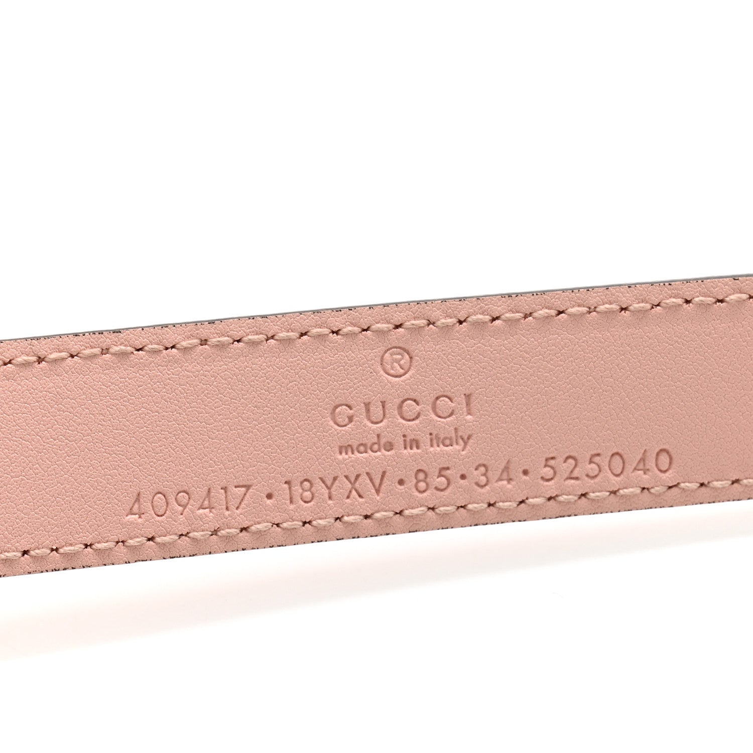 Gucci Azalea Calfskin Enamel Monochrome Double G 20mm Belt 85 34 Perfect Pink 5 of 9