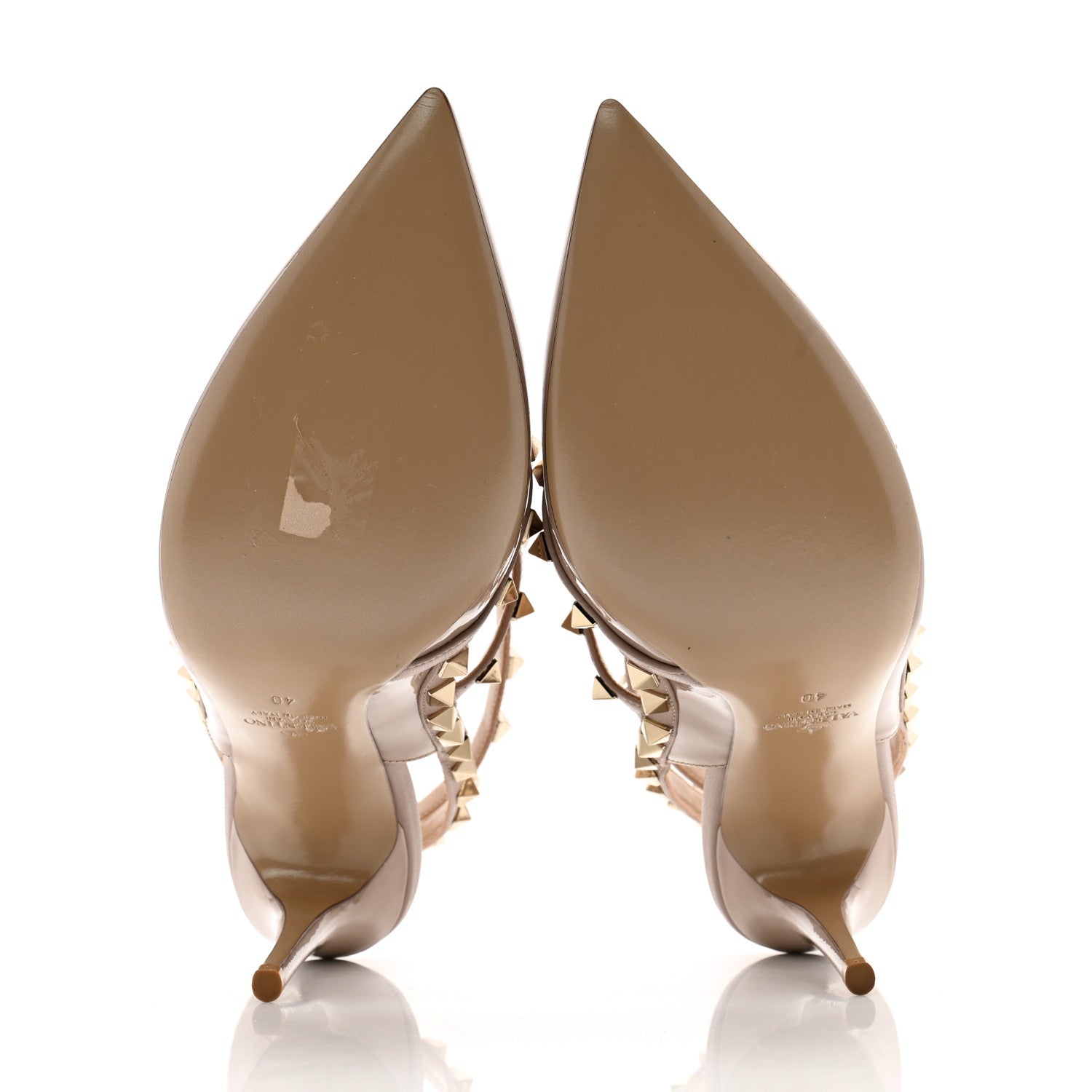 Valentino Garavani Patent Nappa Rockstud Ankle Strap 100mm Pumps 40 Poudre 5 of 11