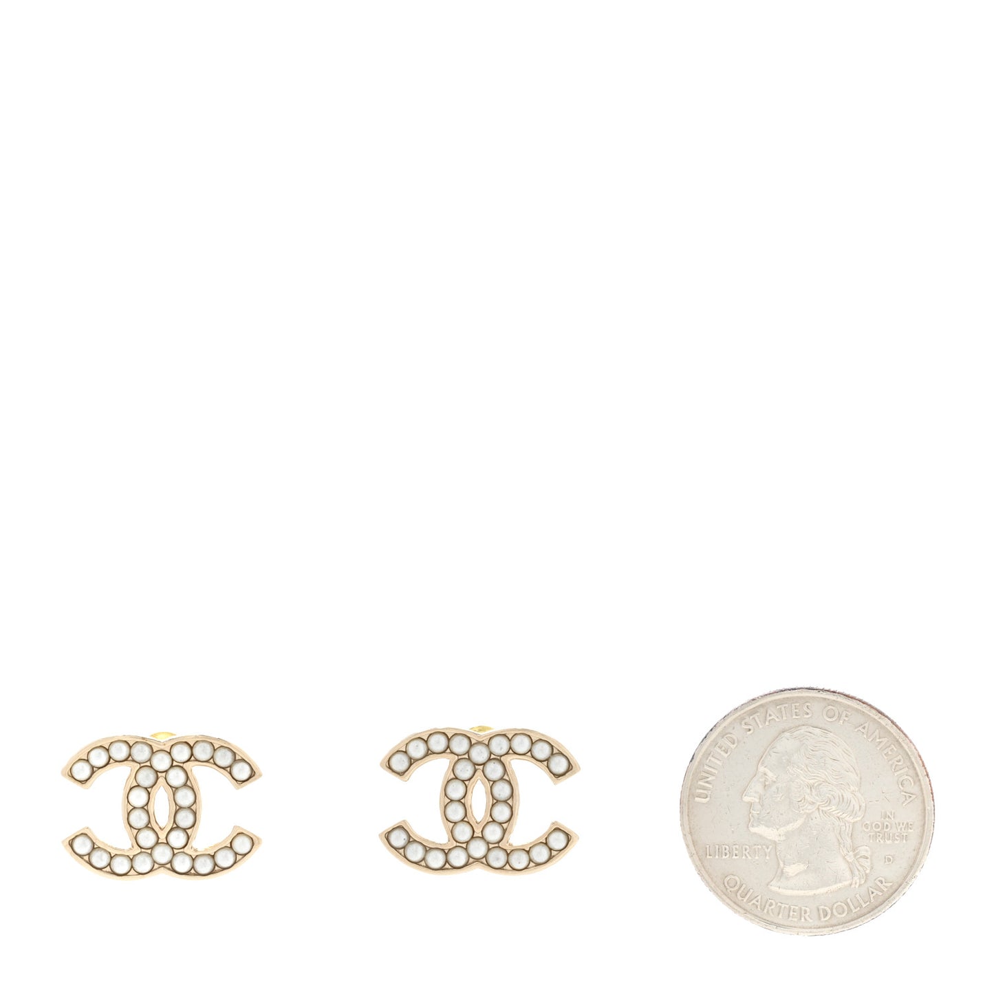 Pearl CC Earrings Gold