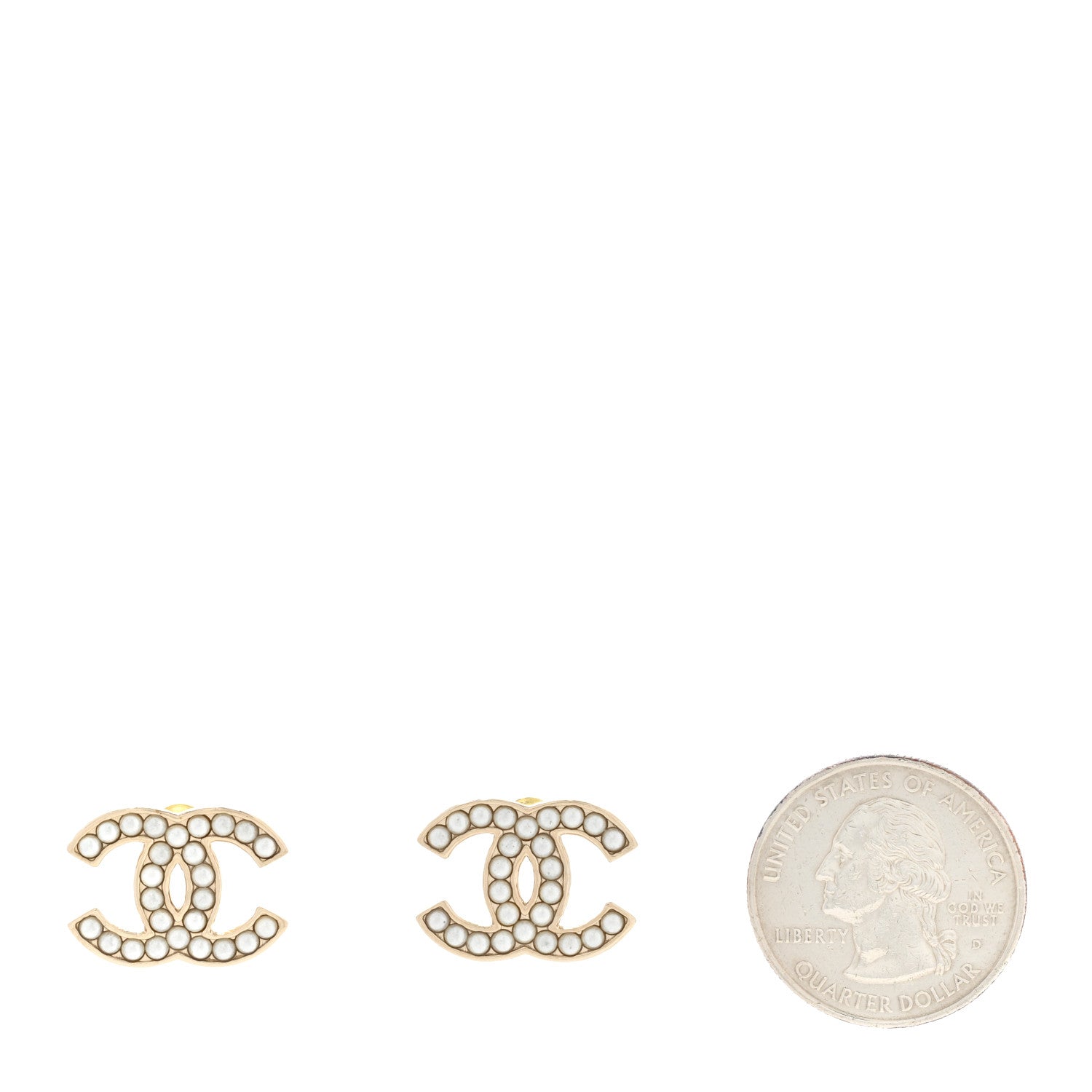 Chanel Pearl CC Earrings Gold 2 of 4