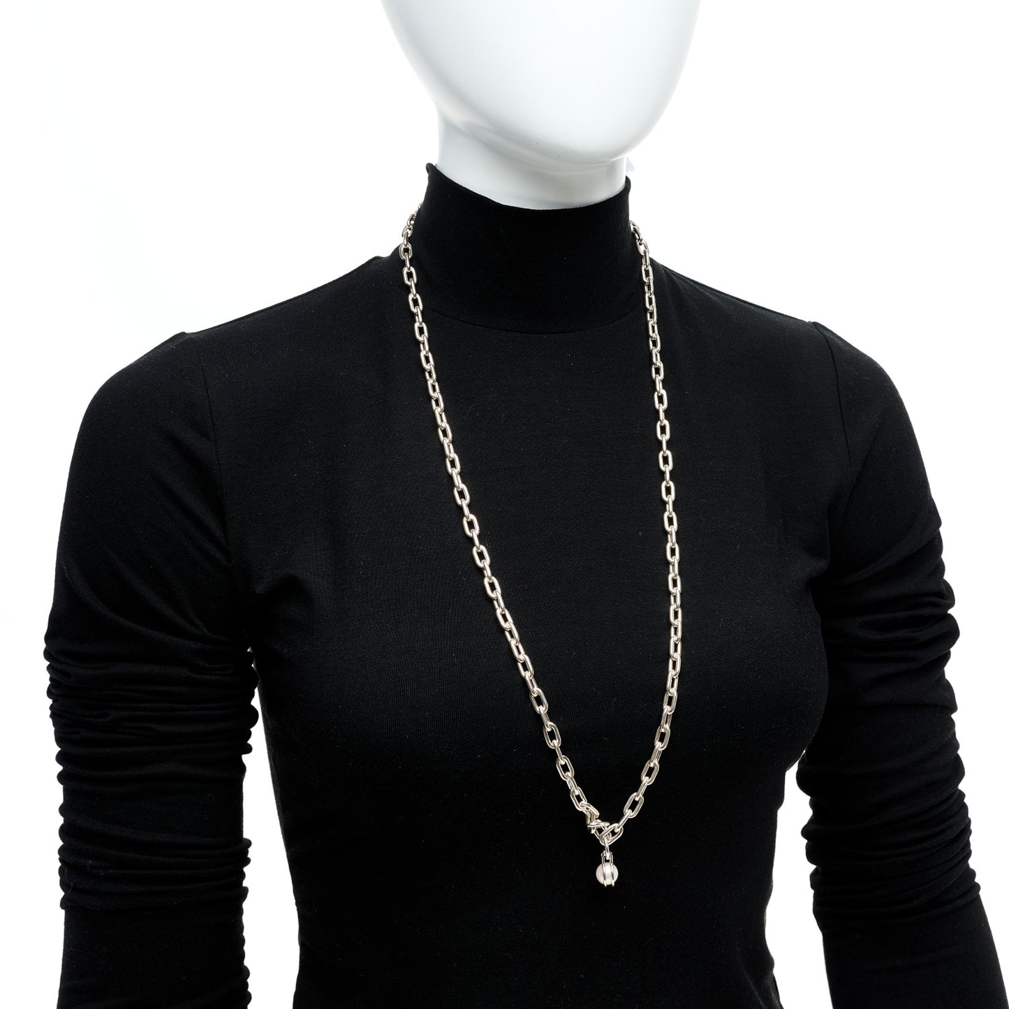 Sterling Silver Cultured Pearl HardWear Necklace