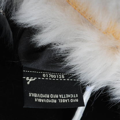 Fendi Calfskin Romano Lamb Fur Crocodile Selleria Monster Eyes Large Peekaboo Iconic Satchel Grey 10 of 10