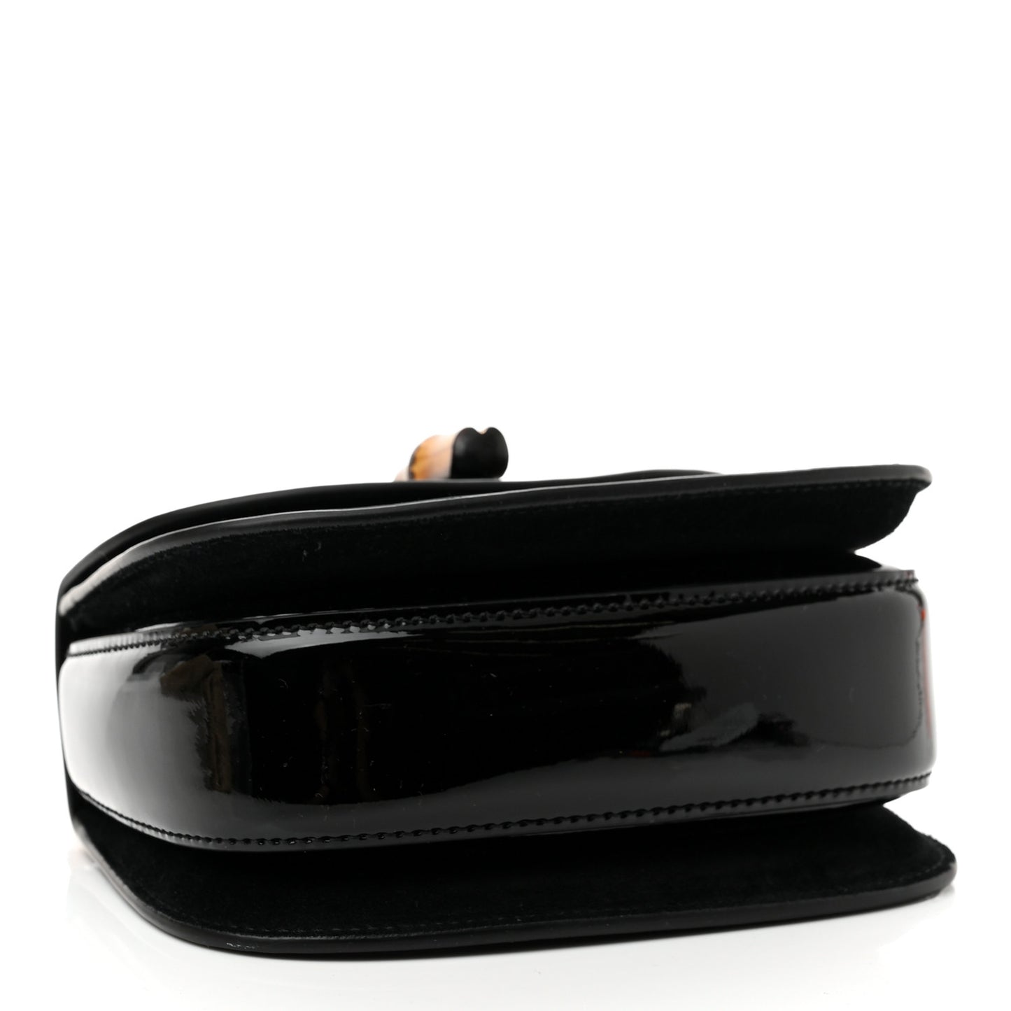 Patent Crystal Mini Bamboo 1947 Top Handle Chain Bag Black