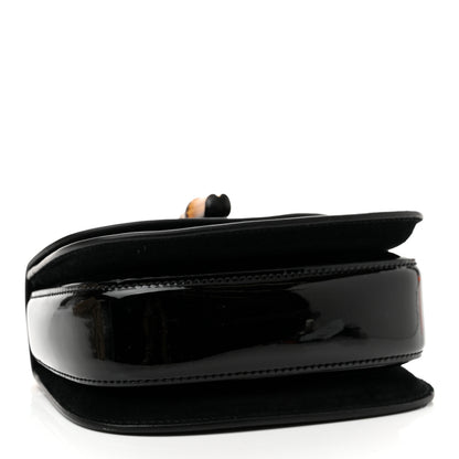 Gucci Patent Crystal Mini Bamboo 1947 Top Handle Chain Bag Black 4 of 9