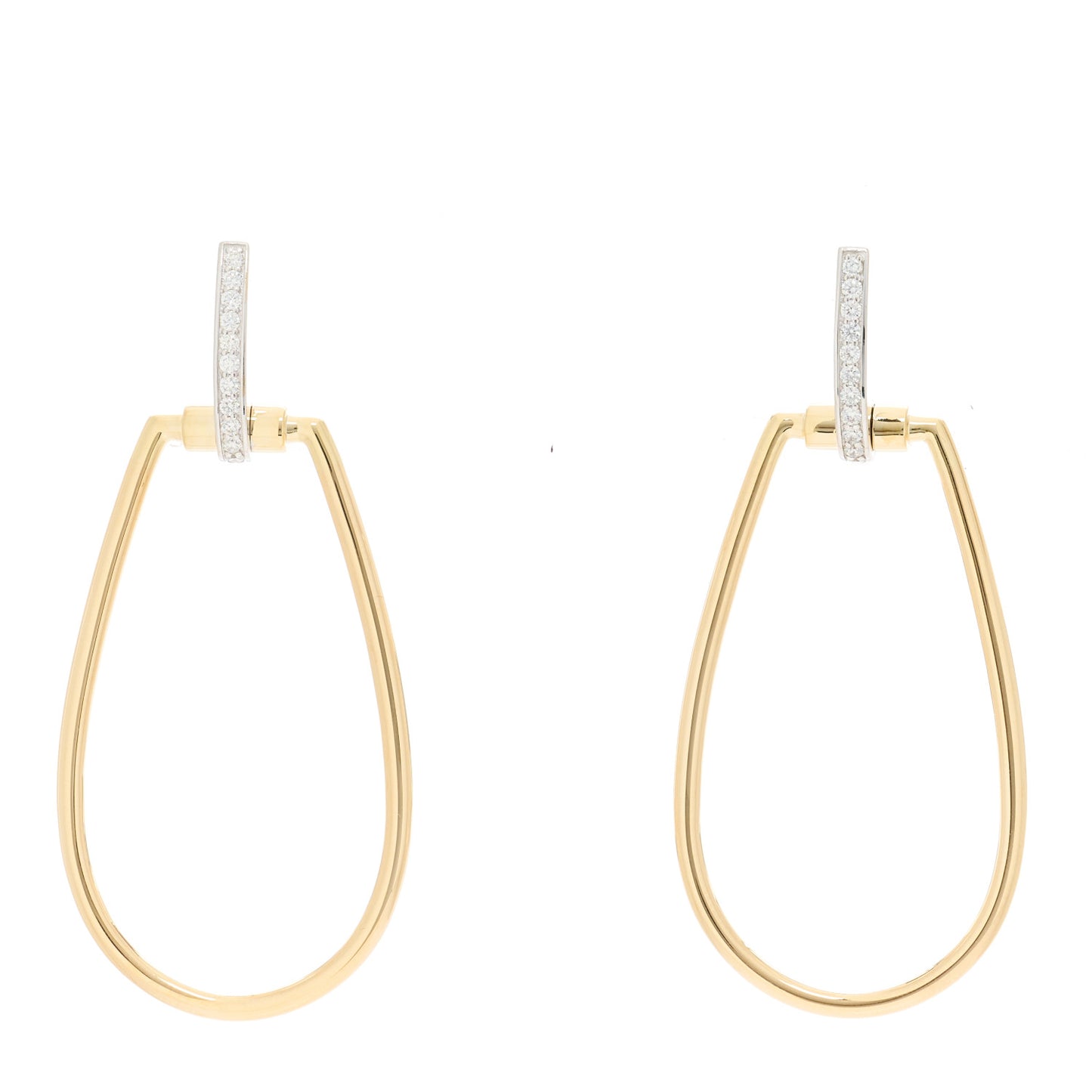 18K Yellow White Gold Diamond Classica Parisenne Drop Earrings