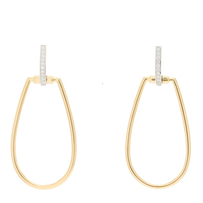 Roberto Coin 18K Yellow White Gold Diamond Classica Parisenne Drop Earrings 1 of 5