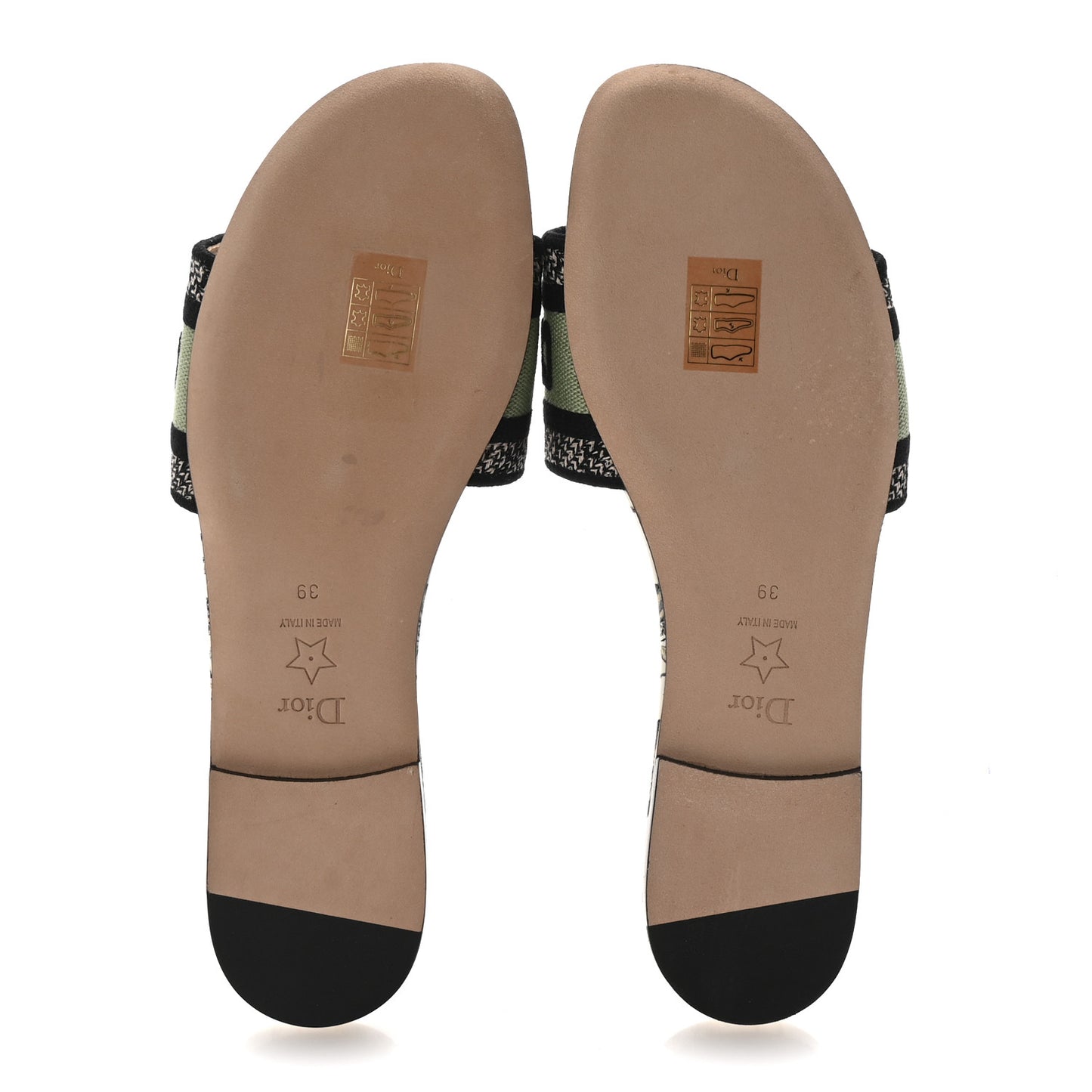 Canvas Embroidered Butterfly Dway Mules Slide Sandals 39 Green