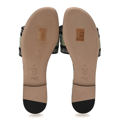 Christian Dior Canvas Embroidered Butterfly Dway Mules Slide Sandals 39 Green 6 of 10