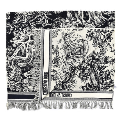 Christian Dior Cotton Toile De Jouy Reverse Towel Blue Ivory 2 of 4