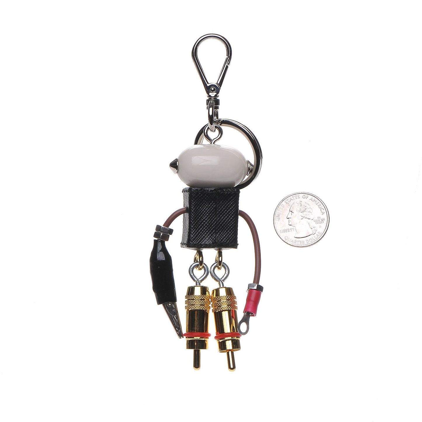 Saffiano Edward Robot Trick Keychain