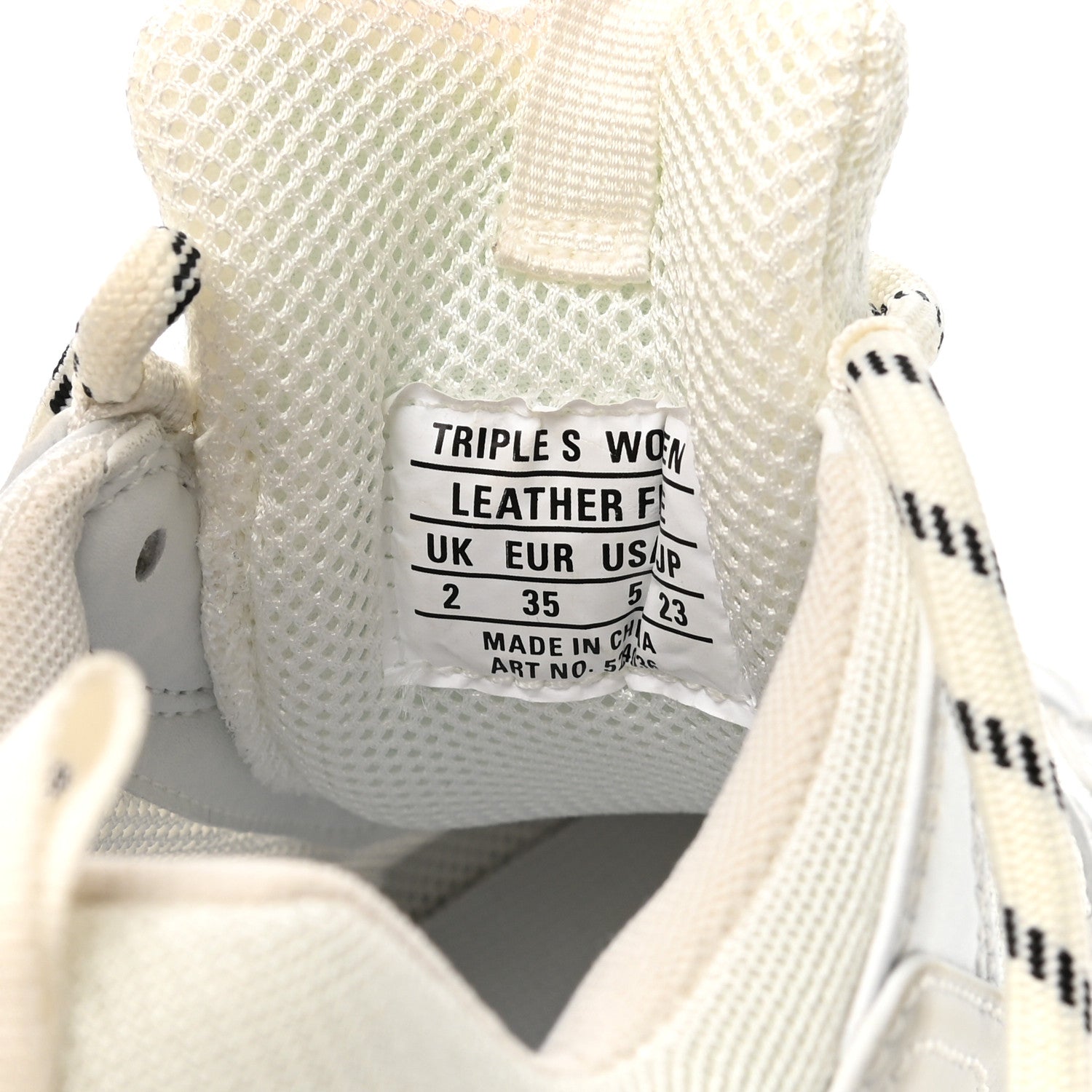Balenciaga Fabric Mesh Womens Triple S Sneakers 35 White 8 of 9