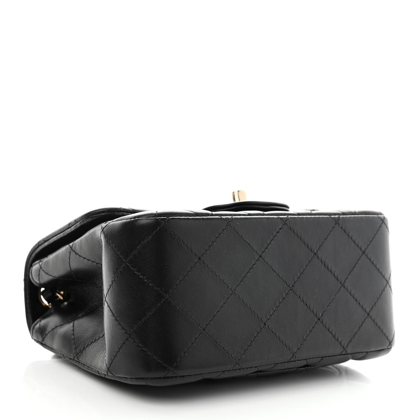 Lambskin Quilted Mini Square Flap Black