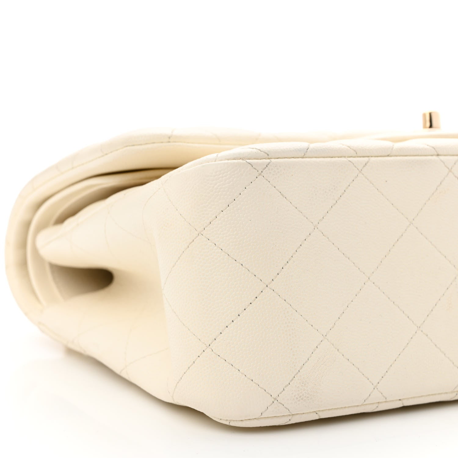 Chanel Caviar Quilted Jumbo Double Flap White 9 of 11