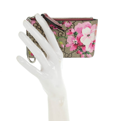 Gucci GG Supreme Monogram Blooms Key Ring Coin Case Beige Multicolor Dry Rose 2 of 6
