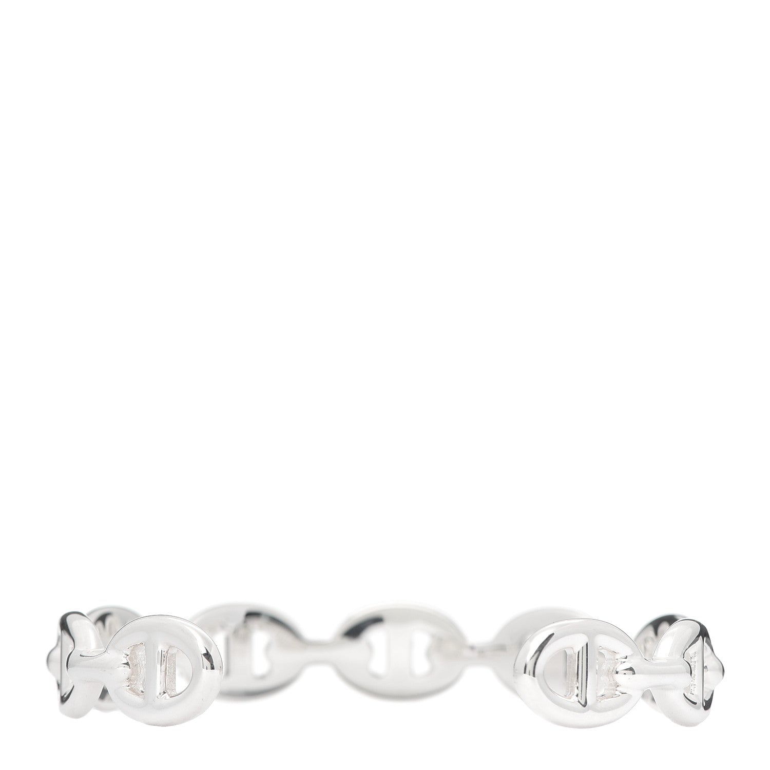 Hermes Sterling Silver MM Chaine d'Ancre Enchainee Cuff Bracelet SH 3 of 5