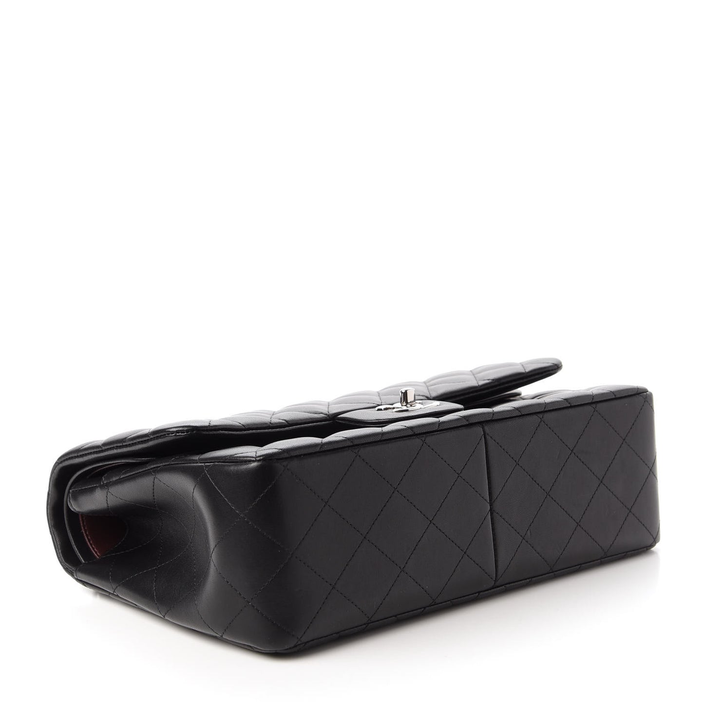 Lambskin Quilted Jumbo Double Flap Black