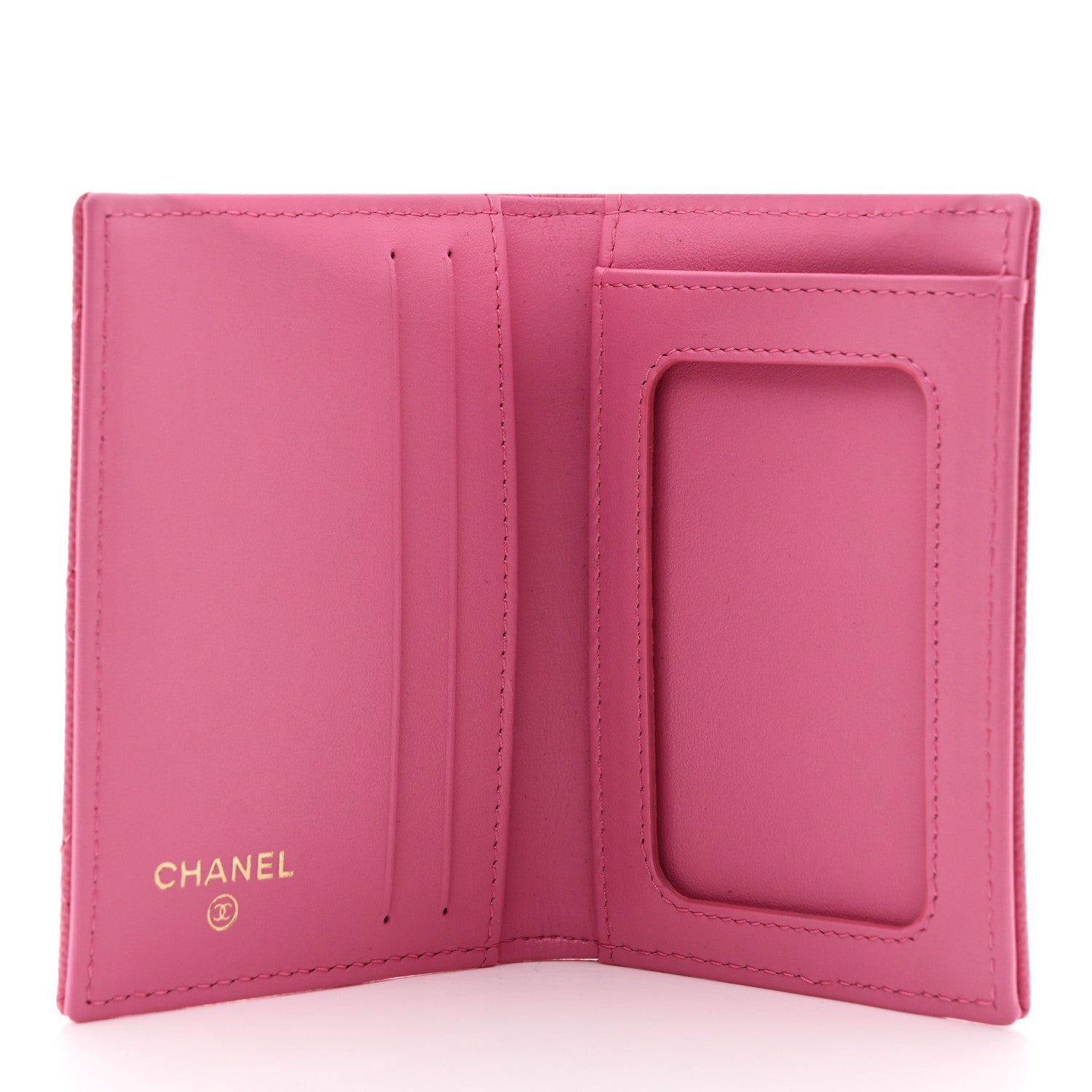 Chanel Caviar Quilted Card Holder Wallet Pink 5 of 9