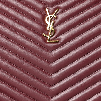 Saint Laurent Calfskin Matelasse Monogram Cassandre Tablet Pouch Rouge Legion 8 of 8