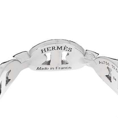 Hermes 18K White Gold PM Chaine d'Ancre Enchainee Band Ring 54 6.75 4 of 6