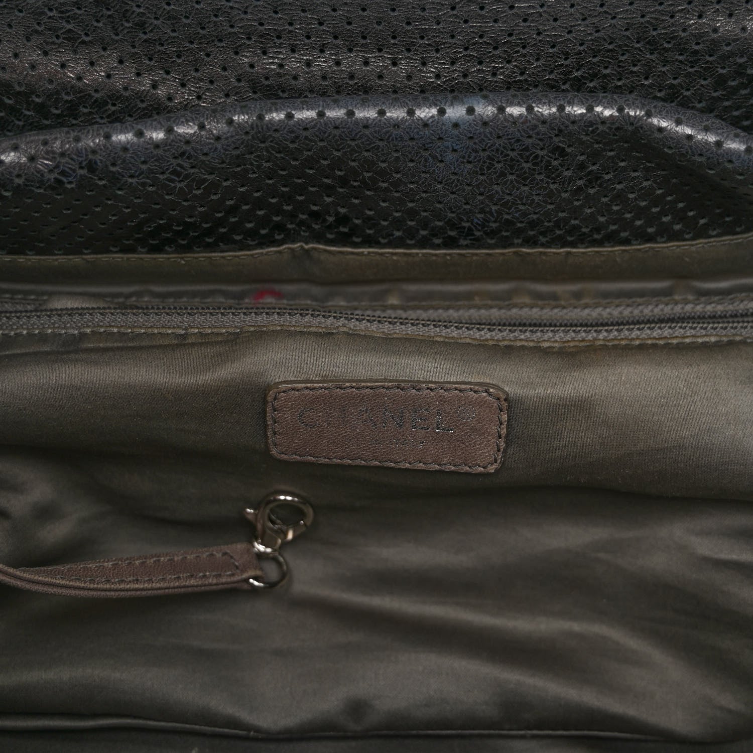 Chanel Calfskin Perforated Large Drill Accordion Flap Black 6 of 9