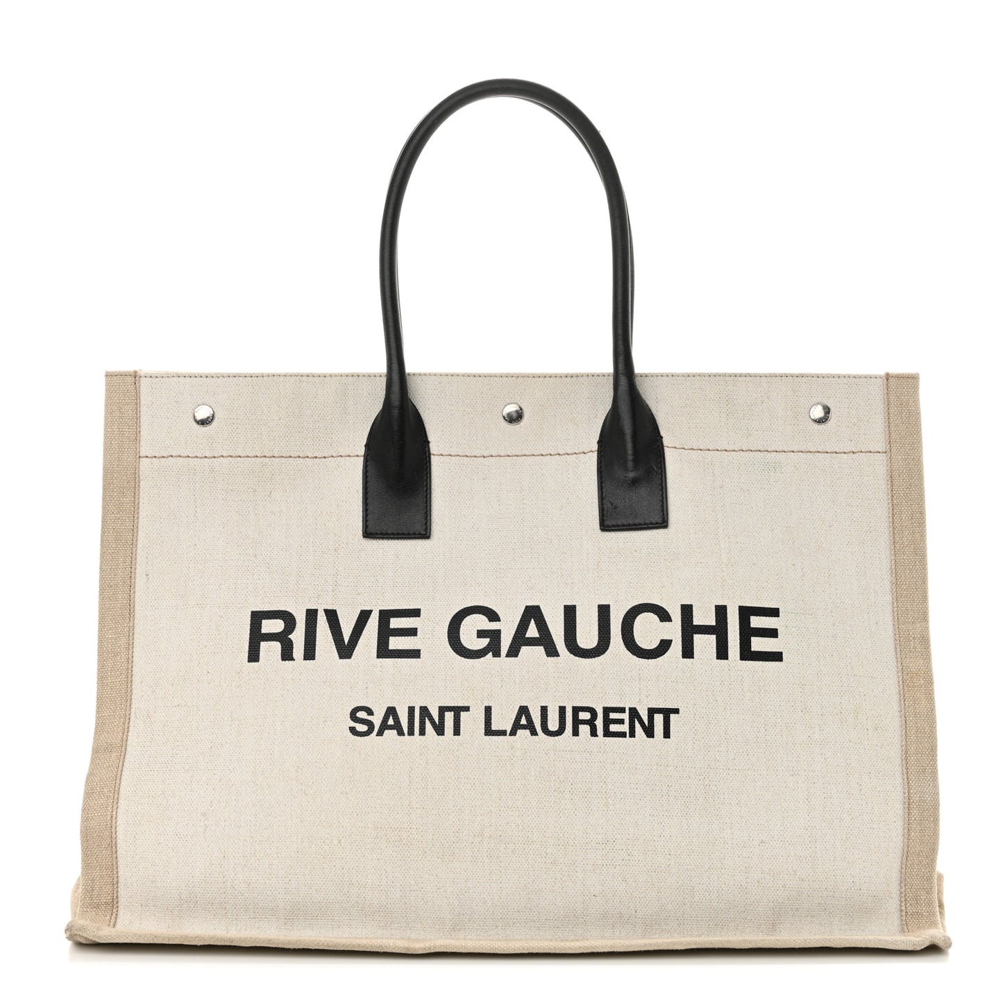Linen Calfskin Rive Gauche Tote Optic White