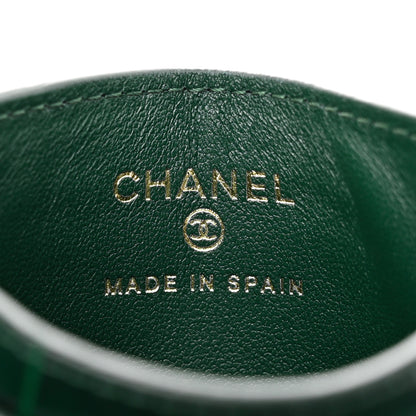 Chanel Calfskin Crocodile Embossed Crococo Card Holder Emerald 6 of 8