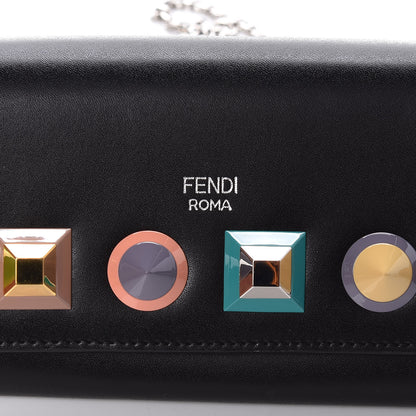 Fendi Vitello Liberty Studded Continental Wallet On Chain Black Multicolor 11 of 12