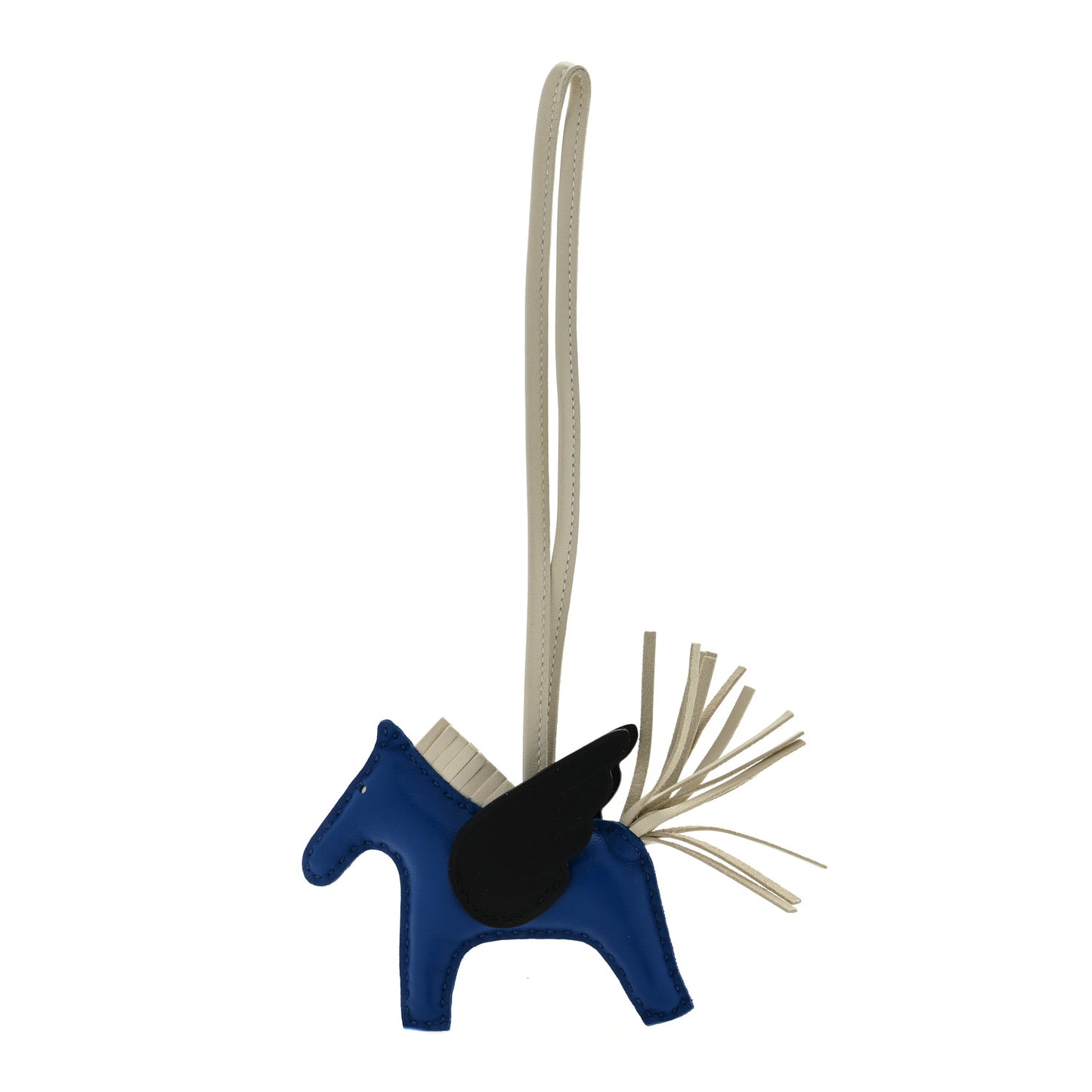 Milo Lambskin Grigri Rodeo Pegase Horse Bag Charm PM Bleu France Nata Black