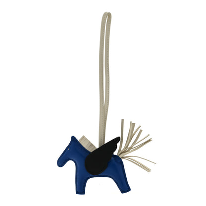 Hermes Milo Lambskin Grigri Rodeo Pegase Horse Bag Charm PM Bleu France Nata Black 1 of 4